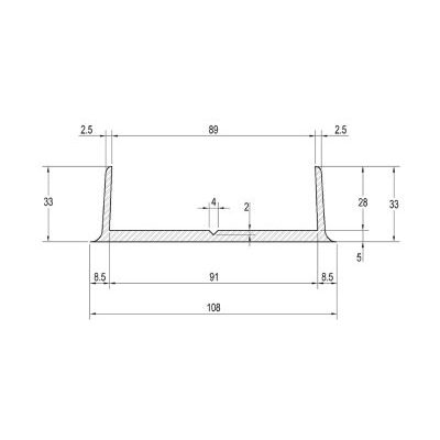 Plinth profile in PVC for refrigerated