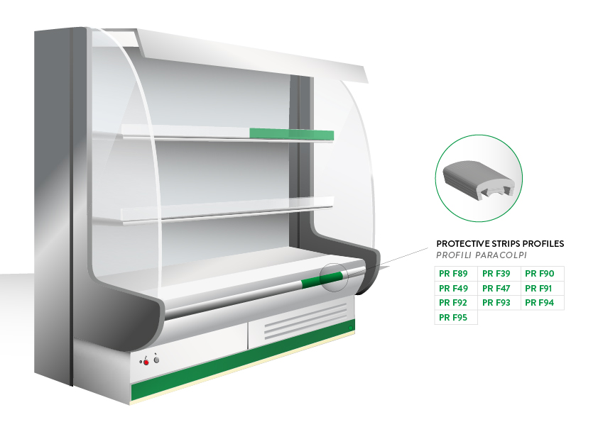 profili pvc paracolpi per banco frigo