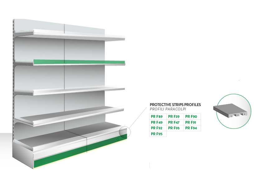 profilo pvc paracolpi scaffali metallici