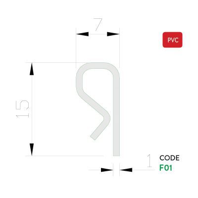 Sheet metal stop in PVC for refrigerating room