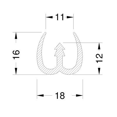 Soft profile in soft PVC, EVA, Polyurethane COD. PPF07