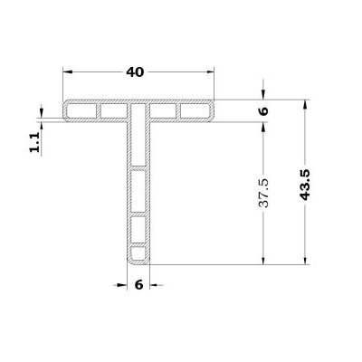 Multi-use “T” profiles in rigid and soft PVC