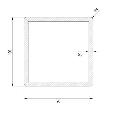 Square tube for various applications COD. TR889