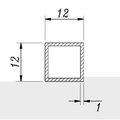 Square PVC profile for building COD. TRQ12