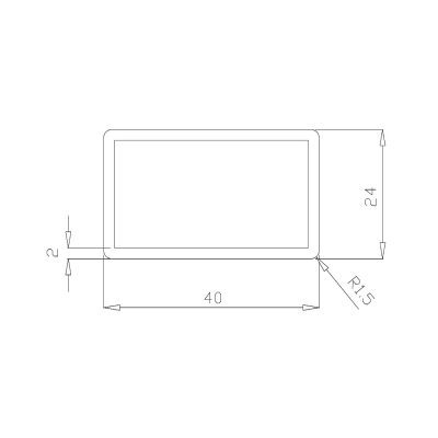 Quadratisches Profil aus Polycarbonat oder Methacrylat für die Beleuchtung von COD. TRV10